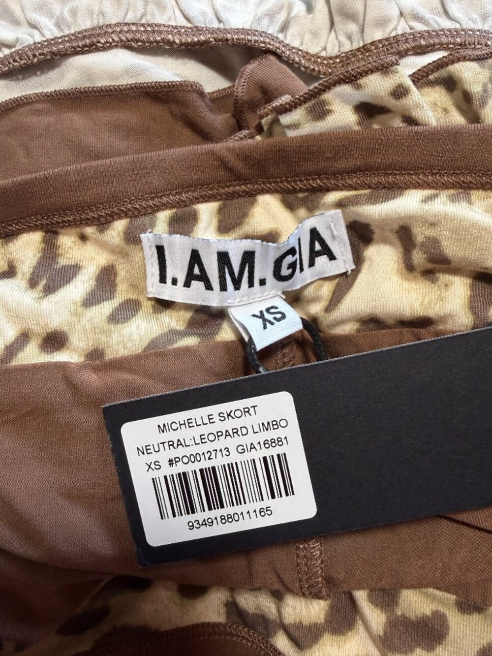NWT I.AM.GIA Michelle Leopard Ruffle Micro Mini Skort and Boob Tube XS - Picture 9 of 9